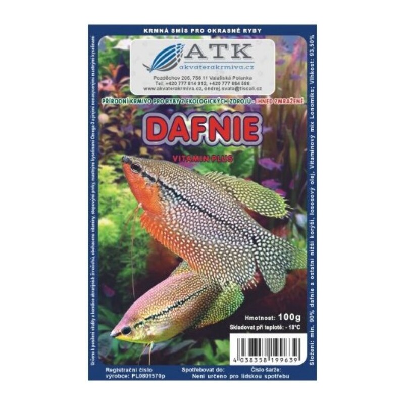 Mražené krmivo Dafnie 100g - BLISTR