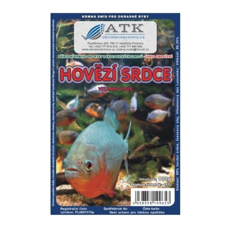 Mražené krmivo Hovězí srdce 100g - BLISTR