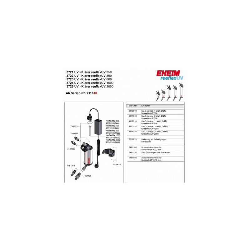 EHEIM zářič pro UV sterilizátor reeflex UV 1500 (4113010)