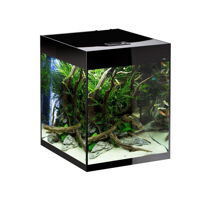 Akvárium set AQUAEL GLOSSY CUBE ST Day&Night černé 135L