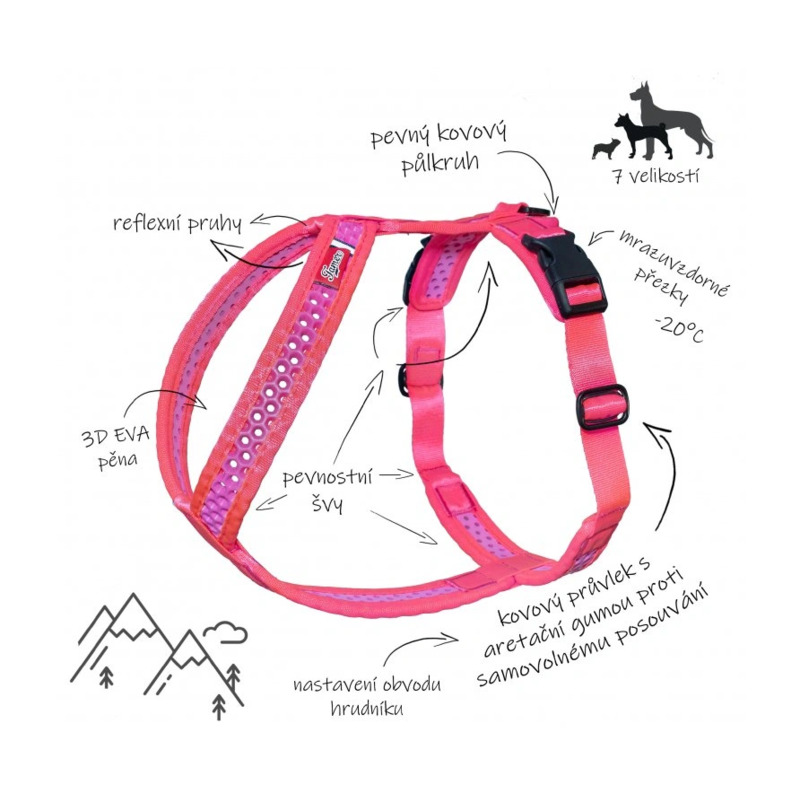 Tamer postroj Softy - růžový, velikost 6