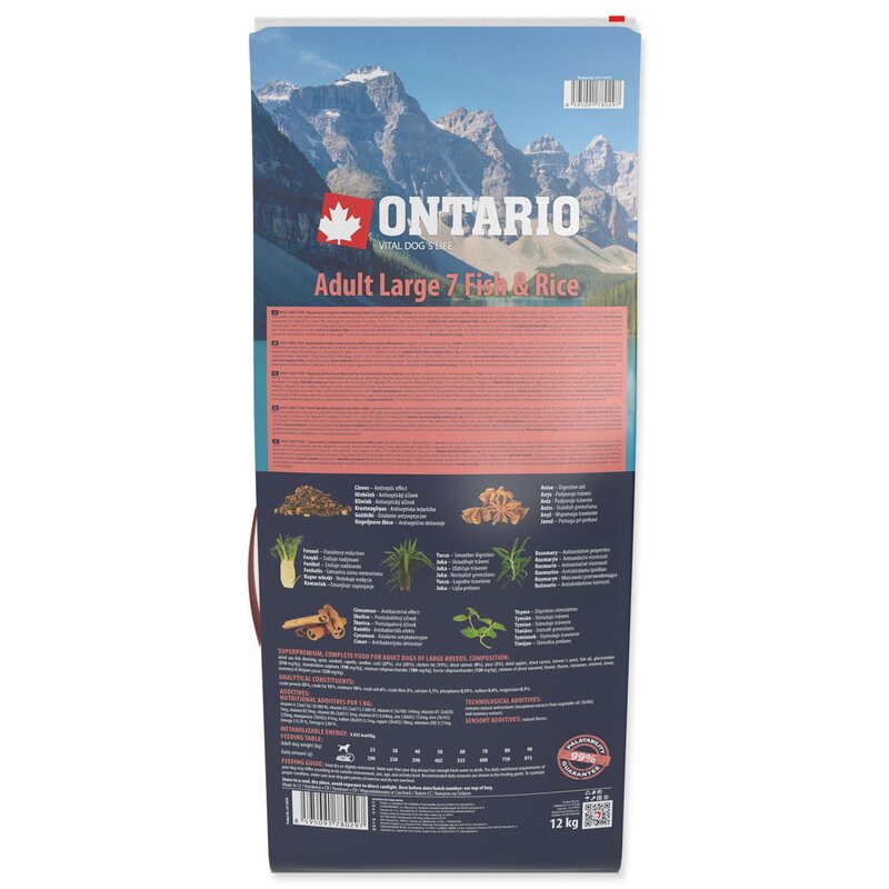 Ontario Adult Large Fish & Rice 12 kg