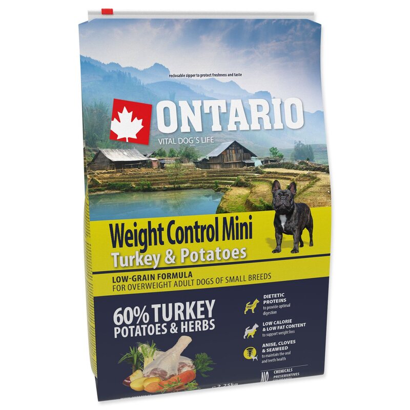 Ontario Mini Weight Control Turkey & Potatoes 2,25 kg