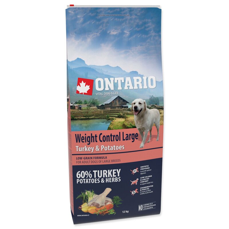 Ontario Large Weight Control Turkey & Potatoes 12 kg