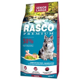 Rasco Premium Senior Large kuře s rýží 15 kg