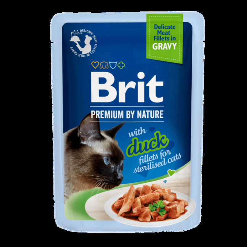 Brit Premium Cat Delicate Fillets in Gravy with Duck for Sterilised 85 g 