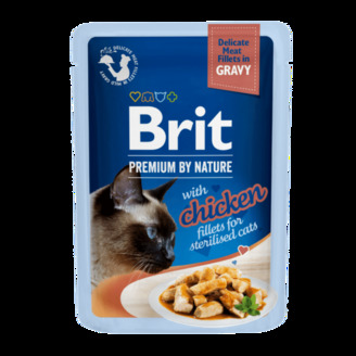 Brit Premium Cat Delicate Fillets in Gravy with Chicken for Sterilised 85 g