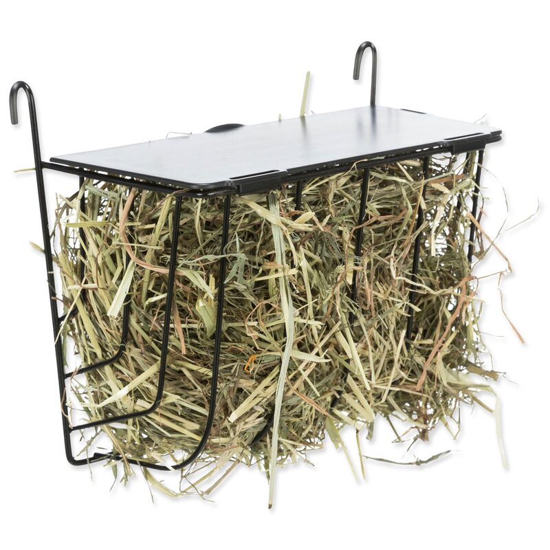 Trixie Závěsné černé kovové jesličky na seno s víkem 20 x 18 x 12 cm
