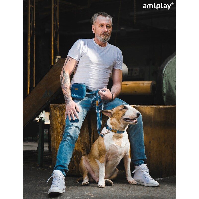Amiplay Obojek Denim L 35 - 50 x 2 cm Modrá