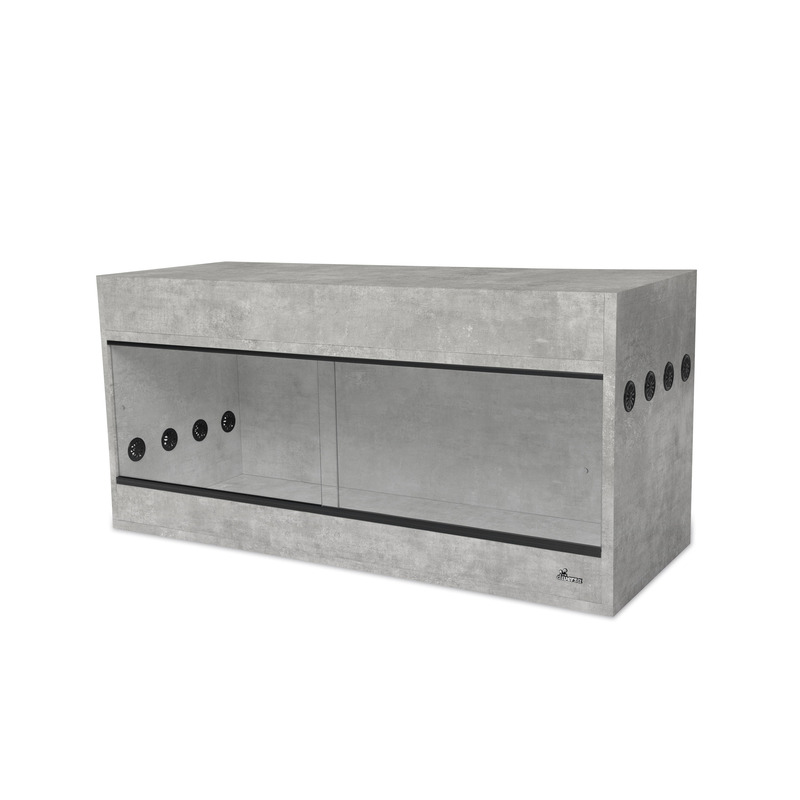 Diversa dřevěné terárium s nástavcem 100 x 40 x 52 cm - Beton