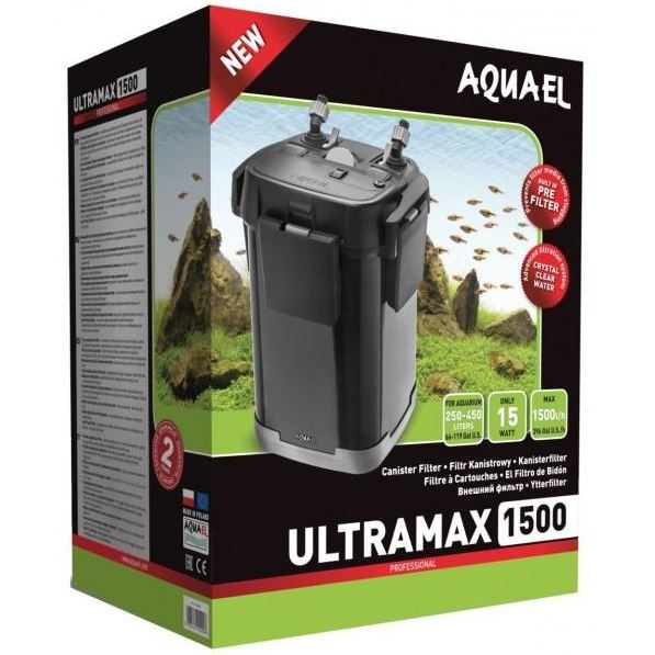Akvarijní filtr Aquael Ultramax 1500 + topítko Platinum Heater 250W ZDARMA