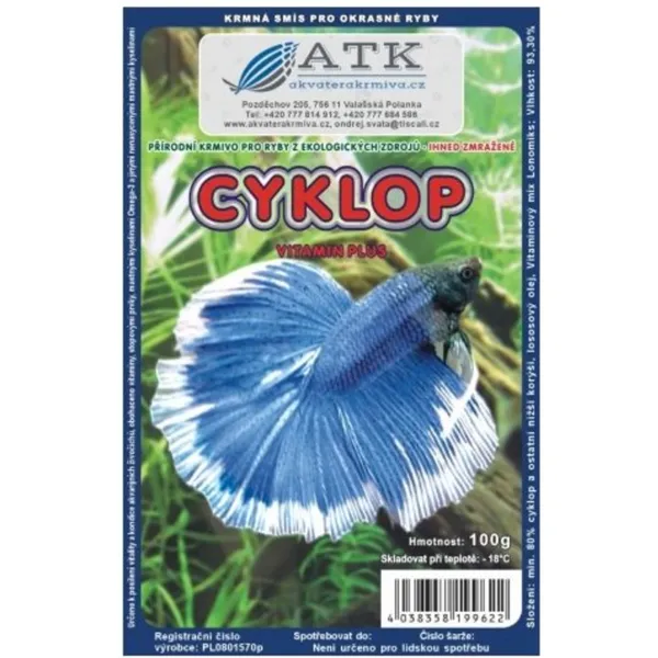 Mražené krmivo Cyklop 100g - BLISTR