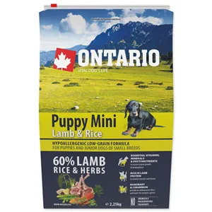 Ontario Puppy Mini Lamb & Rice 2,25 kg Ontario Puppy Mini Lamb & Rice 2,25 kg