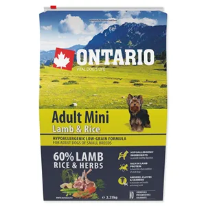 Ontario Adult Mini Lamb & Rice 2,25 kg Ontario Adult Mini Lamb & Rice 2,25 kg