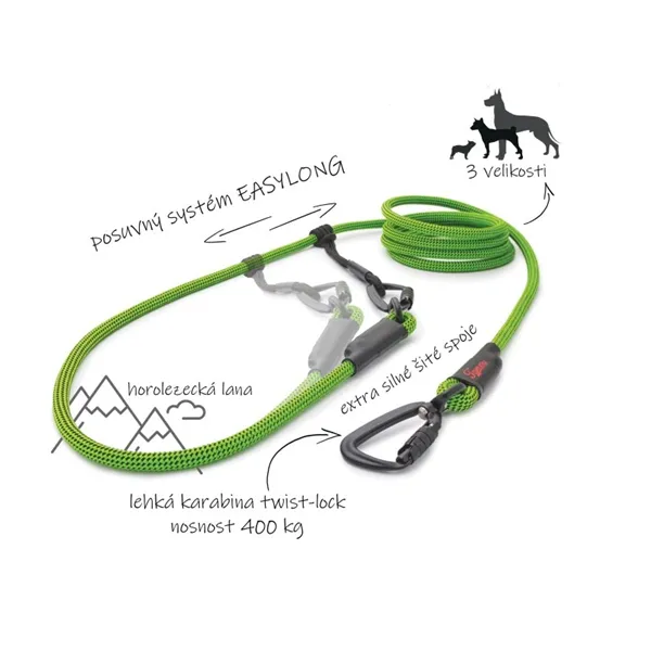 Tamer lanové vodítko Easy Long Twist - Mini, modré, 3 m