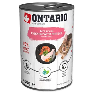 Ontario Kitten kuře s krevetami paté 400 g Ontario Kitten kuře s krevetami paté 400 g