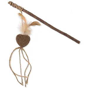 Magic Cat Hračka Natural Fun šidítko srdce s přírodními pírky a provázky 25 cm Magic Cat Hračka Natural Fun šidítko srdce s přírodními pírky a provázky 25 cm
