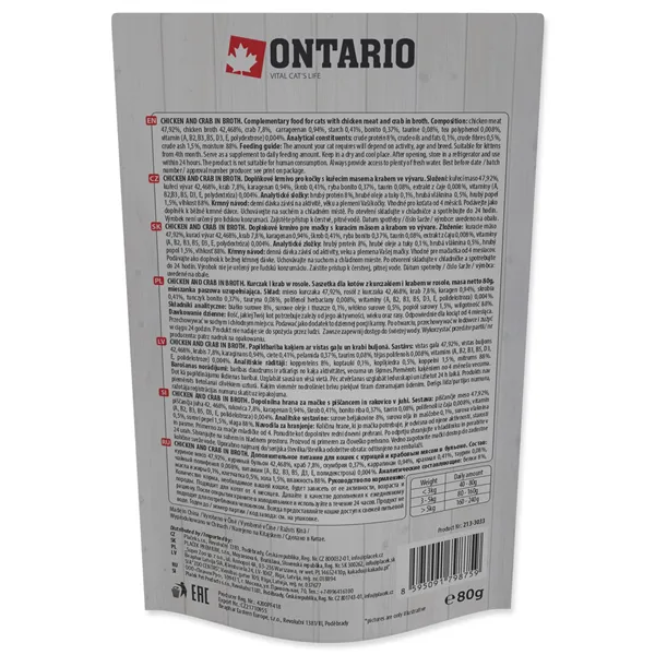 Ontario Cat Chicken and Crab in Broth 80 g