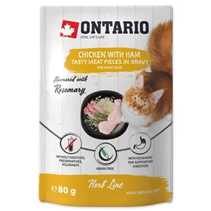 Ontario Cat Herb Chicken with Ham Rice and Rosemary 80 g Ontario Cat Herb Chicken with Ham Rice and Rosemary 80 g