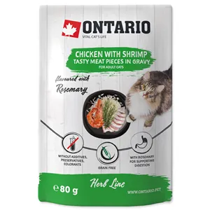 Ontario Cat Herb Chicken with Shrimps Rice and Rosemary 80 g Ontario Cat Herb Chicken with Shrimps Rice and Rosemary 80 g