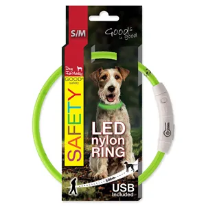 Dog Fantasy LED Obojek nylon zelený 45 cm Dog Fantasy LED Obojek nylon zelený 45 cm