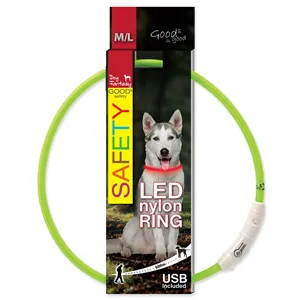 Dog Fantasy LED Obojek nylon zelený 65 cm Dog Fantasy LED Obojek nylon zelený 65 cm