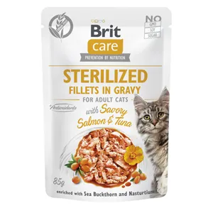 Brit Care Cat Sterilized Fillets in Gravy Savory Salmon&Tuna 85 g Brit Care Cat Sterilized Fillets in Gravy Savory Salmon&Tuna 85 g